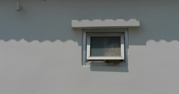 Ventilation window of house, sun light and shadow, summer with house concept