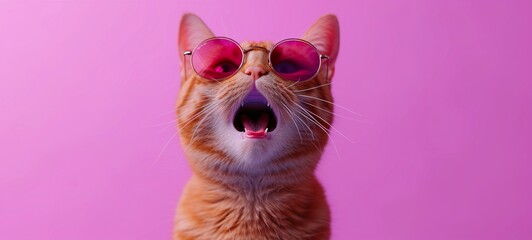 cat on pink background