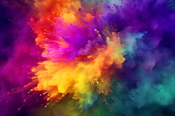 Vibrant Color Explosion in Abstract Form. Holi holiday