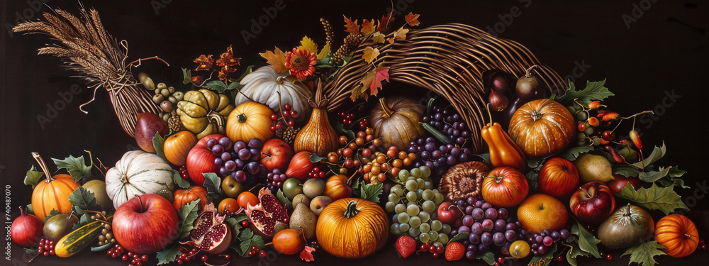 Wall mural a group of vegetables and fruits illustration