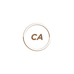 CA creative initial letter flat monogram logo design with White background.Vector logo modern alphabet golden color font style.