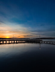 Fototapeta na wymiar Sunset over the lake. Olsztyn