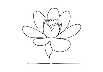 Flower, one line drawing vector illustration.