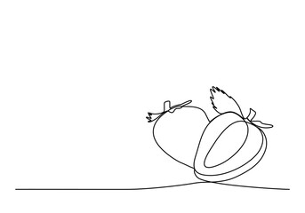 Strawberry, one line drawing vector illustration.