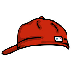 Red Baseball Cap Illustration Icon