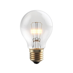 Functioning idea light bulb isolated on transparent background