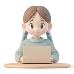 little child with laptop