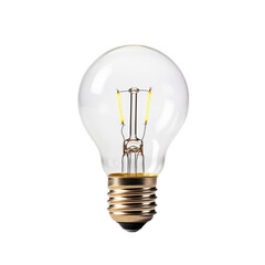 Functioning idea light bulb isolated on transparent background
