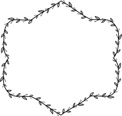 Flower wreath leaf floral border Vintage frame vector Horizontal Frame Square Frame picture frames Branch laurel botanical silhouette black retro badge elements decoration