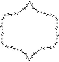 Flower wreath leaf floral border Vintage frame vector Horizontal Frame Square Frame picture frames Branch laurel botanical silhouette black retro badge elements decoration