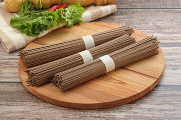 Raw soba noodles - Asian cuisine