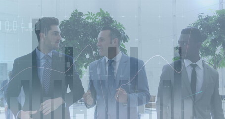 Image of statistic processing over businessmen