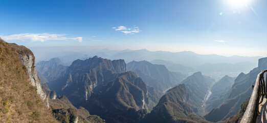 Tianmen mountain (or Tianmenshan). Tianmen mountain national park, Zhangjiajie, Hunan province, China.