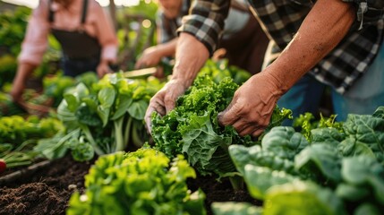 Group of People Working in a Garden