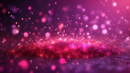 Obraz premium Mesmerizing hues of magenta and violet intertwine in a playful blur, radiating a sense of colorfulness and light against a backdrop of shimmering pink and purple glitter