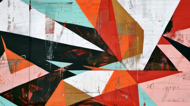 Abstract artistry, bold geometric patterns clashing in harmony