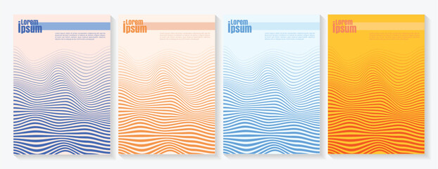 Modern abstract covers set. Cool gradient shapes composition. Eps10 vector. Modern covers with colorful twisting shapes. Trendy minimal design. Abstract background with contrast colors.