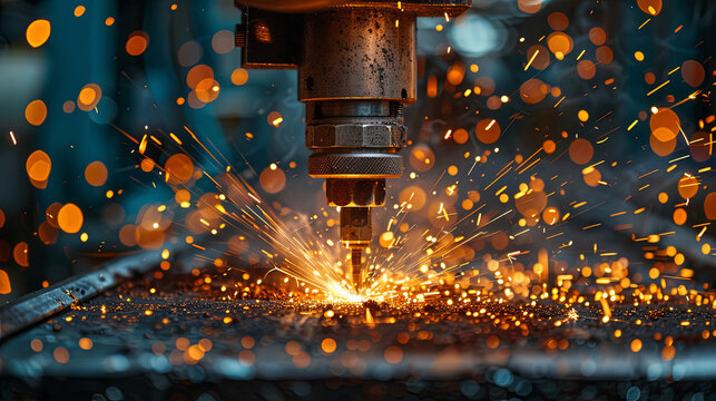 Metal worker worker using a grinder