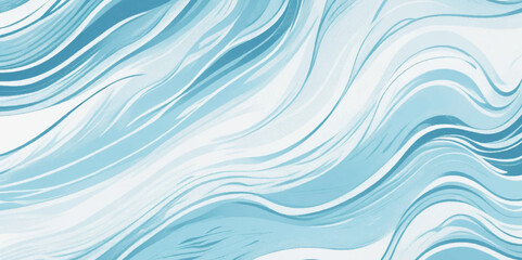 Vector ocean watercolor soft blue and white wavey curve line background. Blue water ocean sea wave seamless background.