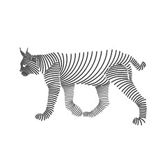 Fototapeta na wymiar Simple line art illustration of a lynx 2