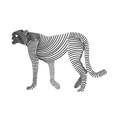 Fototapeta na wymiar Simple line art illustration of a cheetah 1