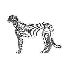 Fototapeta na wymiar Simple line art illustration of a cheetah 2