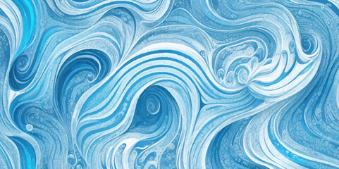 Fototapeta na wymiar Vector watercolor ocean wave line blue and white background. Ocean sea art with natural template. Seamless soft blue ocean pattern wave water background.