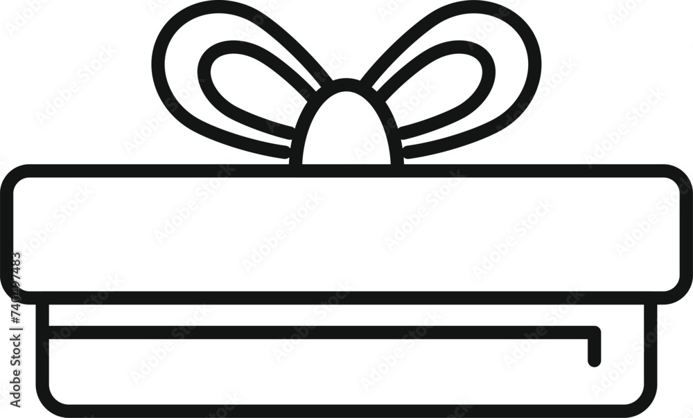 Poster Open gift box icon outline vector. Closed happy package. Festive item