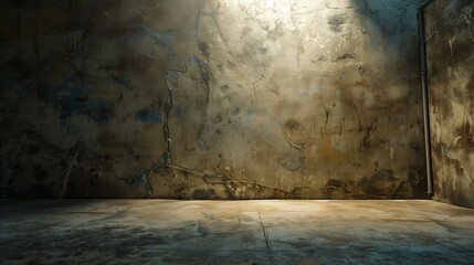 Old empty, grunge basement room with copy space : Generative AI