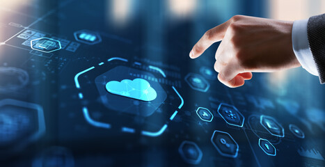 Cloud Computing Concept. Business click icon