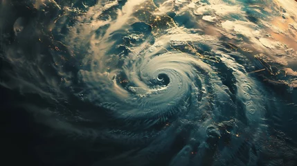 Outdoor-Kissen Hurricane Florence over Atlantics Satellite view Super typhoon over the ocean The eye of the hurricane The atmospheric cycloneView from outer space Some elements of this image  : Generative AI © Generative AI