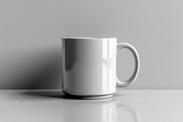 Obraz premium Ceramic mug on white background. Blank drink cup for your design.