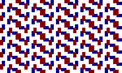 Fototapeta premium red blue stair step of rectangular block repeat pattern, replete image, design for fabric printing, patter print, square 
