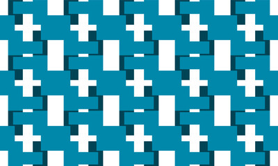 Green blue stair step of rectangular block repeat pattern, replete image, design for fabric printing, patter print, square