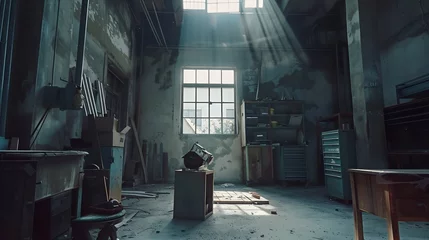  abandoned old industrial steel factory : Generative AI © Generative AI
