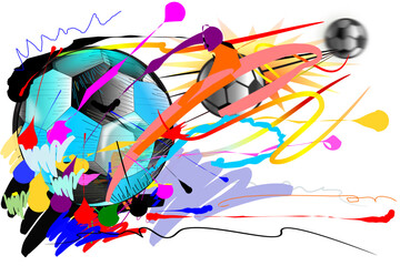 action football sport art and brush strokes style.