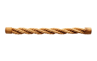 A simple rope is displayed showcasing its texture and form. Isolated on a Transparent Background PNG.