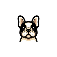 French bulldog, silhouette simple vector logo