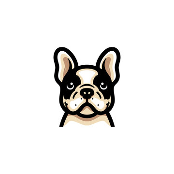 French bulldog, silhouette simple vector logo
