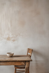Obraz na płótnie Canvas Minimalistic interior deco composition with a table and a chair