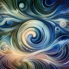 Fototapeta premium Mesmerizing blend of intricate designs with waves and spirals
