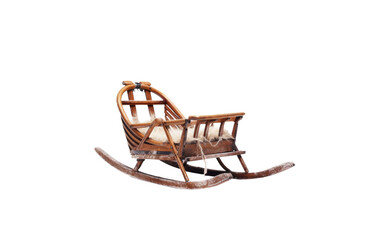 Fototapeta na wymiar A wooden rocking chair. Isolated on a Transparent Background PNG.