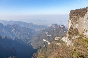 Tianmen mountain (or Tianmenshan). Tianmen mountain national park, Zhangjiajie, Hunan province, China.