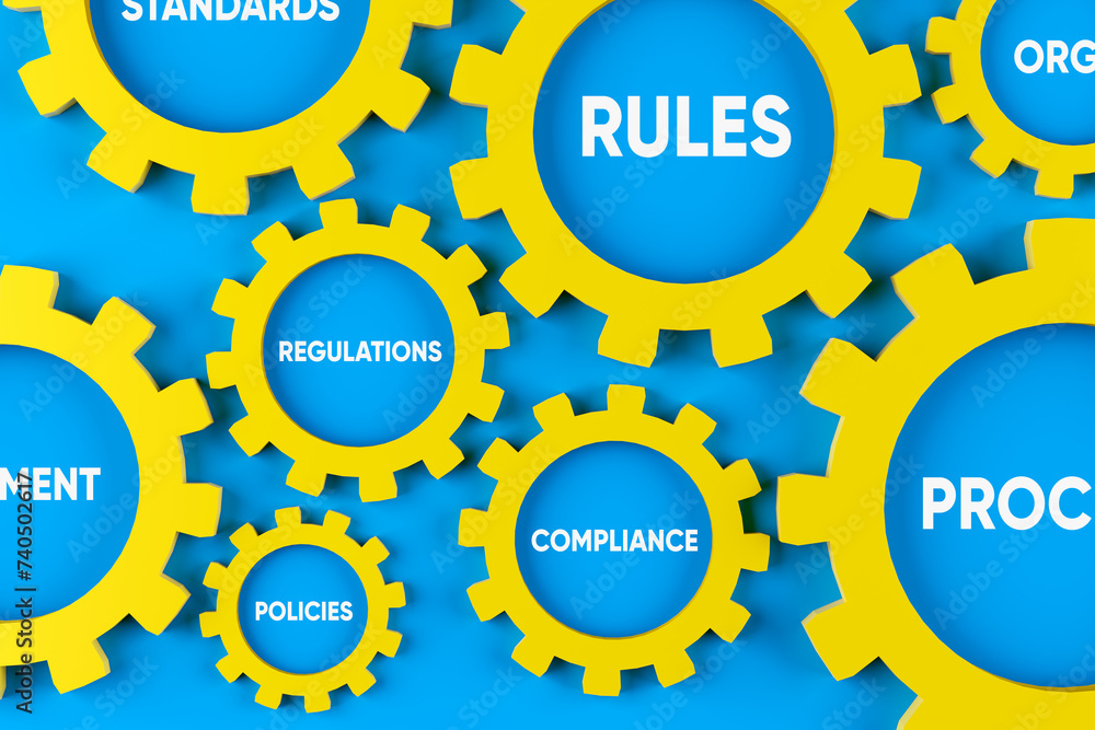 Poster core values, processes and coordination for business success. cogwheels with business concepts.