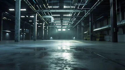 Gordijnen Empty warehouses : Generative AI © Generative AI