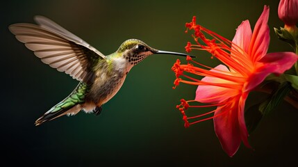 Fototapeta premium hummingbird and flower