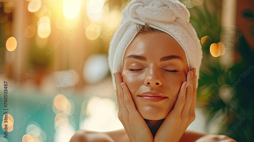 Wall mural woman in spa salon