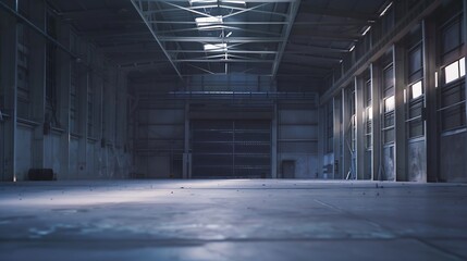 Large modern empty storehouse. Warehous building construction. Industrial warehouse interior. : Generative AI