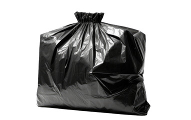 A black plastic bag is positioned creating a contrasting visual effect. Isolated on a Transparent Background PNG.