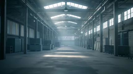 Deurstickers Old empty warehouse : Generative AI © Generative AI